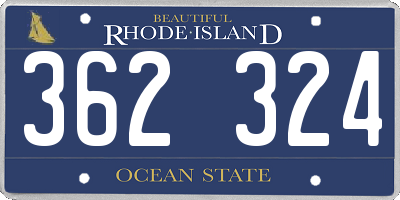 RI license plate 362324