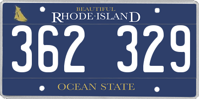 RI license plate 362329