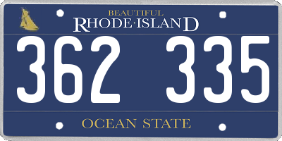 RI license plate 362335