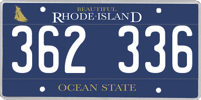 RI license plate 362336