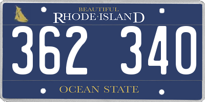 RI license plate 362340