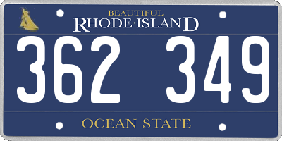 RI license plate 362349