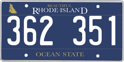 RI license plate 362351