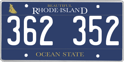 RI license plate 362352