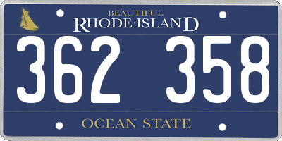 RI license plate 362358