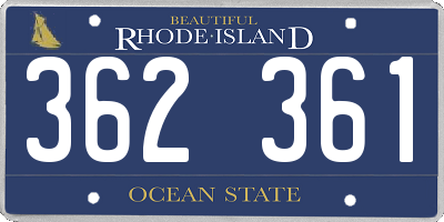 RI license plate 362361