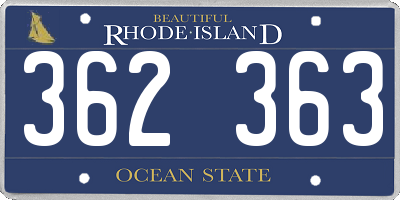 RI license plate 362363