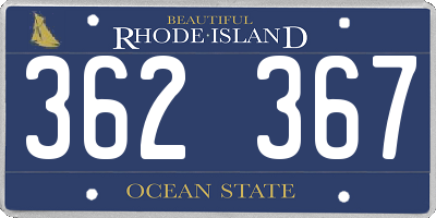 RI license plate 362367