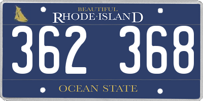 RI license plate 362368