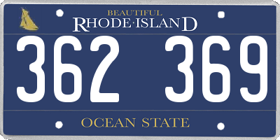 RI license plate 362369