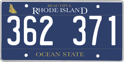 RI license plate 362371