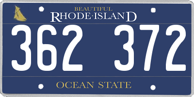 RI license plate 362372
