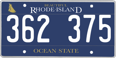 RI license plate 362375