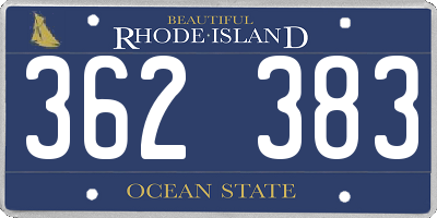 RI license plate 362383