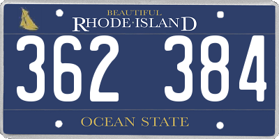 RI license plate 362384