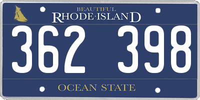 RI license plate 362398