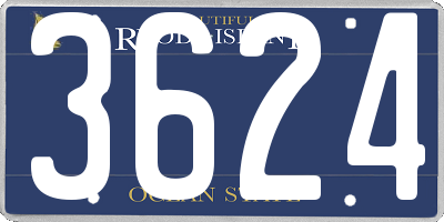 RI license plate 3624