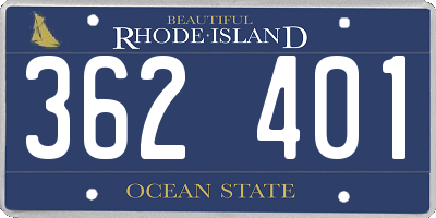 RI license plate 362401