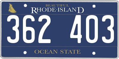 RI license plate 362403