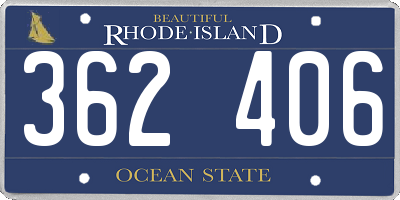 RI license plate 362406