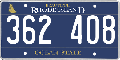RI license plate 362408