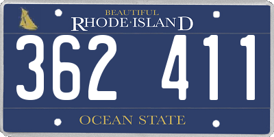 RI license plate 362411