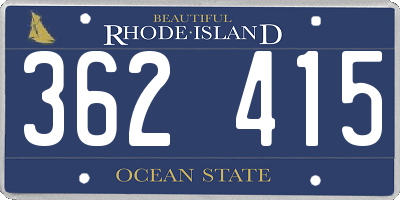 RI license plate 362415