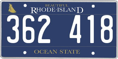 RI license plate 362418