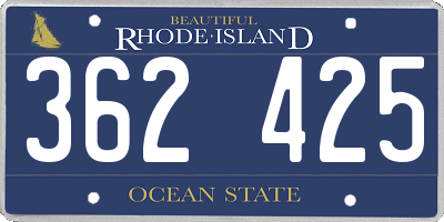 RI license plate 362425