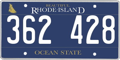RI license plate 362428