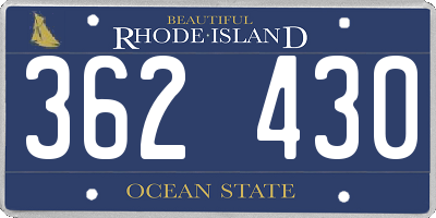 RI license plate 362430