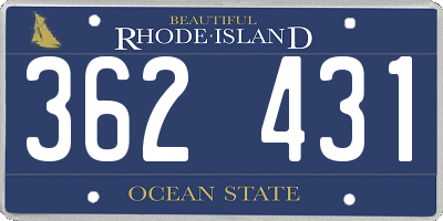 RI license plate 362431