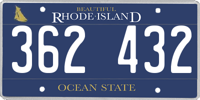 RI license plate 362432