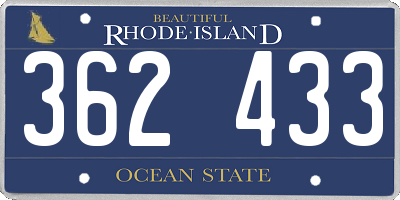 RI license plate 362433