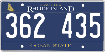RI license plate 362435