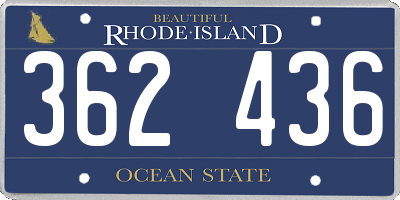 RI license plate 362436