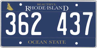 RI license plate 362437