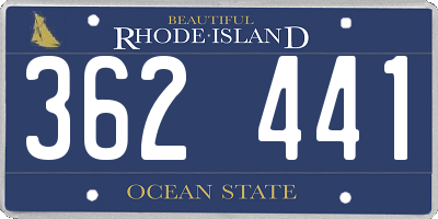RI license plate 362441