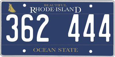 RI license plate 362444