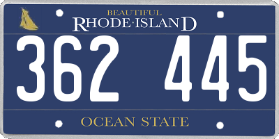 RI license plate 362445
