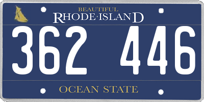 RI license plate 362446