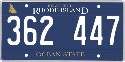 RI license plate 362447