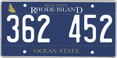 RI license plate 362452