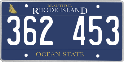RI license plate 362453