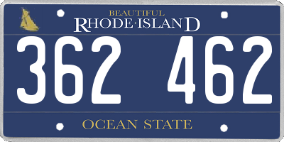 RI license plate 362462