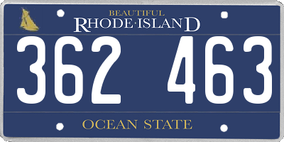 RI license plate 362463