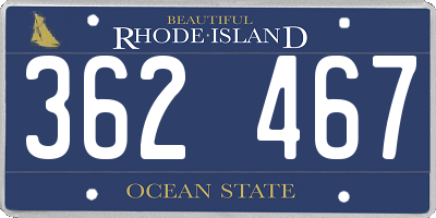 RI license plate 362467