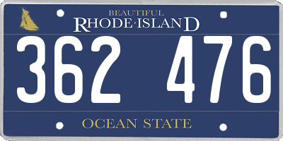 RI license plate 362476