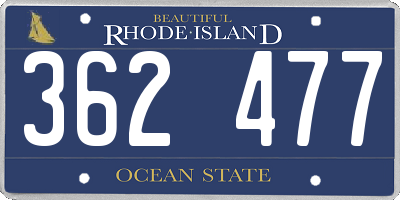 RI license plate 362477