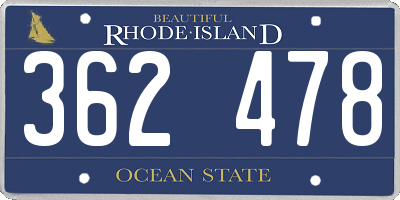 RI license plate 362478